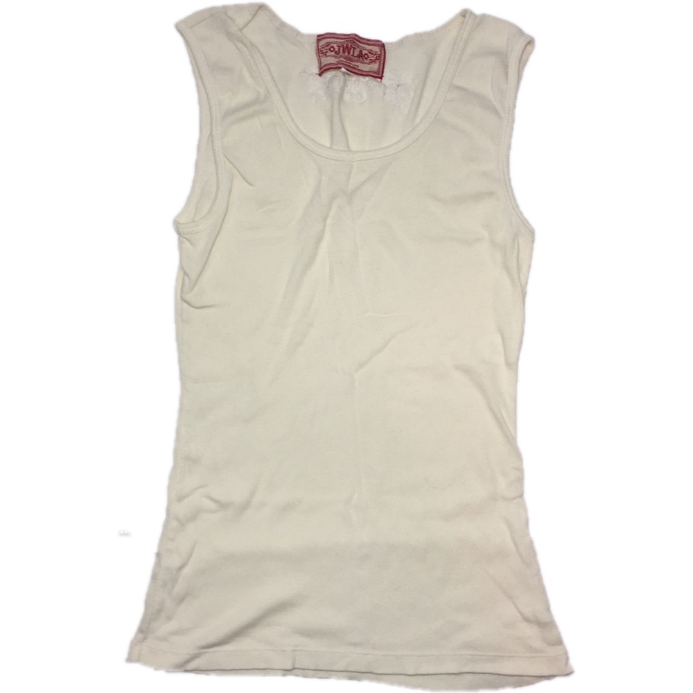 Johnny was ribbed cream classic tank top sz L